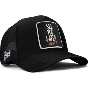 V1 Trucker See You Later Never- 2 Kod Logolu Unisex Siyah Şapka (Cap)