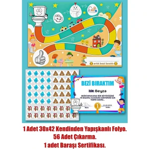Kt Grup Eğlenceli ve Eğitici Tuvalet Eğitimi Sticker Panosu 30 x 42 cm