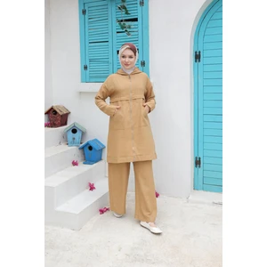 Armine Trend Pantolonlu Ikili Takım Camel 24YT638