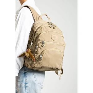 Unisex Suya Dayanıklı Krinkıl Kumaş Çok Gözlü Orta Boy Laptop Okul ve Sırt Çantası