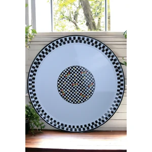 İnci Emaye Sini Sofra, Yemek Sunum Tepsi, Yer Sofrası Çinko ~60 cm