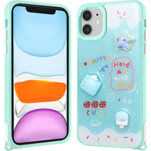 İ She Apple iPhone 11 Kılıf Sim Süslemeli ve Figürlü Parlak Dipy Premium Silikon Kapak