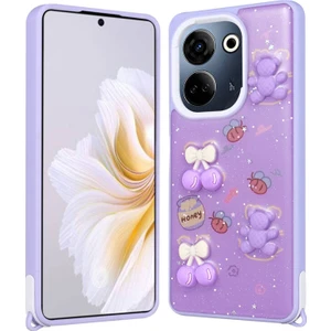 Tecno Camon 20 Pro 4g Kılıf Figürlü ve Ince Simli Şık Mellila Premium Kapak