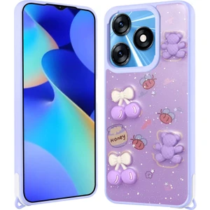 Tecno Spark 10C Kılıf Figürlü ve Ince Simli Şık Mellila Premium Kapak