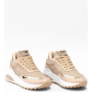 Kadın Bej Bağcıklı Sneaker