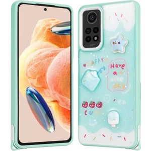 İ She Redmi Note 12 Pro 4g Kılıf Sim Süslemeli ve Figürlü Parlak Dipy Premium Silikon Kapak