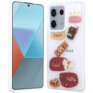 İ She Redmi Note 13 Pro 5g Kılıf Sim Süslemeli ve Figürlü Parlak Dipy Premium Silikon Kapak