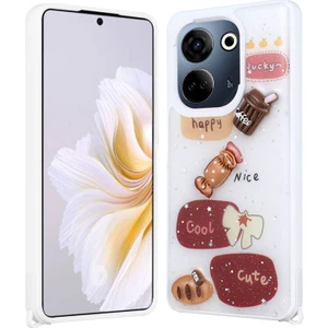 Tecno Camon 20 Pro 4g Kılıf Figürlü ve Ince Simli Şık Mellila Premium Kapak