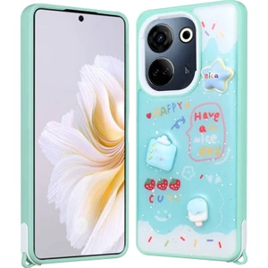Tecno Camon 20 Pro 4g Kılıf Figürlü ve Ince Simli Şık Mellila Premium Kapak