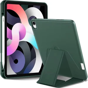 iPad Pro 12.9 6.nesil 2022 ile Uyumlu Kılıf Lüks Kadife Iç Kaplamalı iPad Pro 12.9 6.nesil Suni Deri, Mıknatıslı V- Stand Tablet Arka Kapak (Haki, Apple iPad Pro 12.9 6.nesil (2022)
