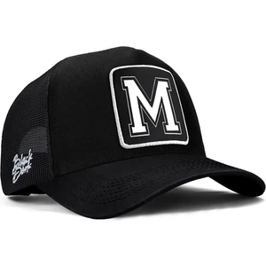 V1 Trucker M Harf - 2 Kod Logolu Siyah Şapka (Cap)