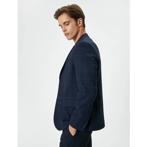 Blazer Ceket Kapaklı Cepli Düğmeli Regular Fit