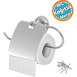 Wc Tuvalet Kağıtlık Aparat Kapalı Kağıt Standı Paslanmaz Metal Sağlam Vidalı Krom Renk