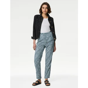 Marks & Spencer Yüksek Bel Desenli Tapered Fit Pantolon