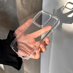 Apple iPhone 15 Pro Max Şeffaf Arkası Sararmaz Yanları Sararır Ekran ve Kamera Çıkıntılı Silikon Kılıf