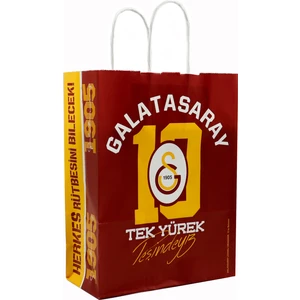 Repro Design Galatasaray Kraft Renkli Burgu Saplı Kağıt Poşet 18x24x8 Cm - 2 Adet