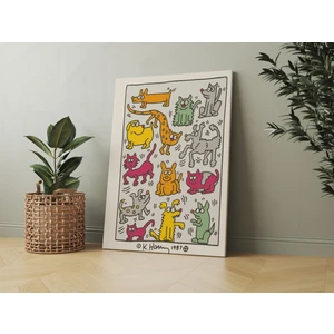 Keith Haring Sanatsal Tablo Pop Art Kanvas Tablo Salon Duvar Dekorasyonu Cafe Dekor