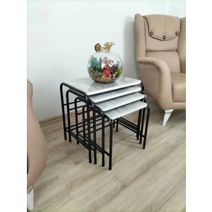 Evko Mobilya Buket Sehpa, 4'lü Zigon Sehpa, Zigon Sehpa, Servis Sehpası, İç İçe Geçen Sehpa, Ahşap Sehpa, Dörtlü