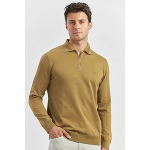 Bal Uzun Kollu Örme Polo Yaka Slim Fit Dar Kesim Triko 1012245150