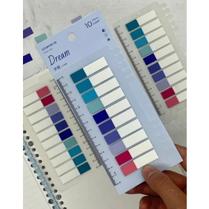 10 Yarım Renkli Cetvelli Dream Şeffaf Pet İndeks / Index Sticker / Sticky Note / Post-it