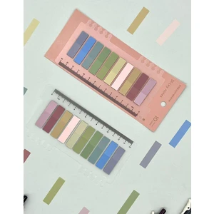 10 Renkli Cetvelli Şeffaf  İndeks Sayfa  Sticker  Morandi Renkler / Postit