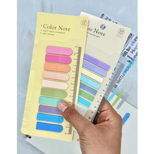Kağıt Gemi Dükkan 2'li Set 18 Renkli Cetvelli Pembe ve  Mavi Tonlar Oval ve Düz Kenarlı İndeks Sticker/İndex/Postit/Post-it/Kitap Ayracı/Not Kağıdı