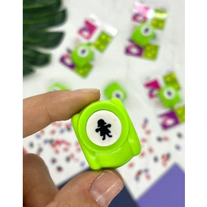 Kız Çocuk Desenli Yeşil Mini Delgeç
