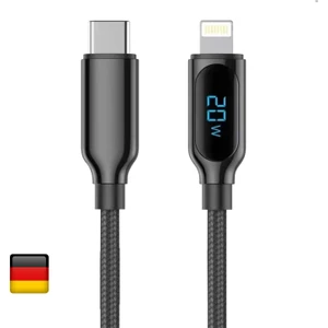 By Deji iPhone Uyumlu Örgülü Dijital Göstergeli Şarj Kablosu 6 7 8 X Xs 11 12 13 14 Pro Max Plus - Lightning