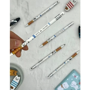 Kawaii Beyaz Desenli Kalemtraşlı Kalın Uçlu Kurşun Kalem