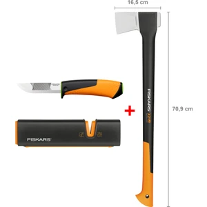 Yarma Baltası L-X21 + Bileyicili Ağır İş Bıçağı + Balta ve Bıçak Bileyici