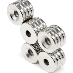 Havşa Delikli Çok Güçlü Neodyum Mıknatıs Magnet 15X3 mm - D10/D5MM Delik Çapı