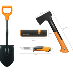 Solid Kürek + Xs-X7 Balta + Ağır İş Bıçağı + Balta ve Bıçak Bileyici