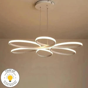 Nipul Beyaz Sarkıt Modern Ultra Süper 3 Renk Işıklı Ledli Avize