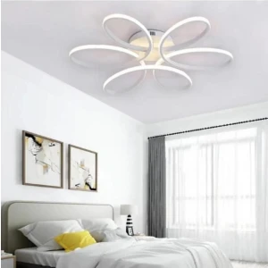 Nipul Beyaz Modern Plafonyer Beyaz Ledli Avize