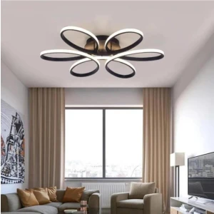 Nipul Siyah Modern Plafonyer Beyaz Ledli Avize