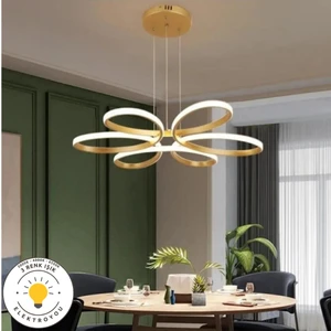 Nipul Eskitme Sarkıt Modern Ultra Süper 3 Renk Işıklı Ledli Avize