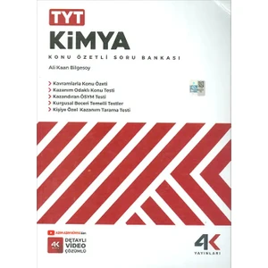 4K Yayınları TYT Kimya Konu Özetli Soru Bankası
