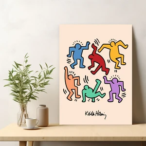 Pop Art Keith Haring Sanatsal Tablo Salon Duvar Dekorasyonu Oda Dekorasyonu Duvar Tablosu