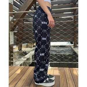 Touz Moda Siyah Hello Kitty Detaylı Bol Eşofman Altı