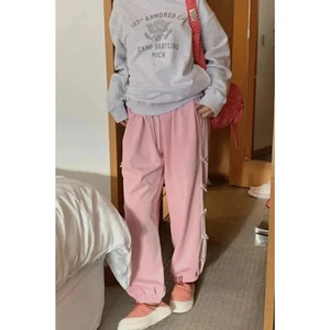 Touz Moda Pembe Coquette Tech Side Stripe Paraşüt Unisex Eşofman Altı