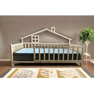 Baby Kinder Delux Doğal Ahşap Montessori Bebek ve Çocuk Karyolası
