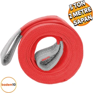 Sapan Polyester Spanzet 5 Ton 2 Metre Kırmızı Sağlam Yük Kaldırma Taşıma Indirme Halat