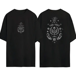 Unisex Task Force 141 Tasarım Baskılı Pamuk Sıyah Oversize T-Shirt
