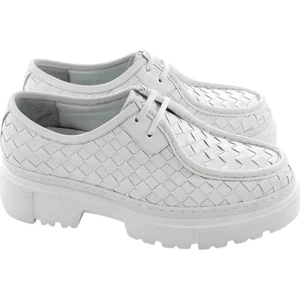 Milonek Shoes 2024SS Bağlı Beyaz Hasır Örgü