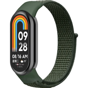 Xiaomi Mi Band 8 Mi Band 9 ile Uyumlu Kordon Hasır Spor Dokuma Kumaş Kordon Kayış