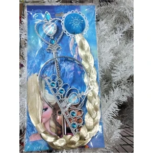 Karlar Ülkesi Frozen Elsa Anna Sihirli Asa Saç ve Taç Seti Karlar Ülkesi