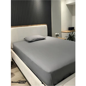 Boreas Home Yumuşak Gri Pamuklu Ranforce Tek Kişilik Lastikli Çarşaf ve Yastık Kılıfı SETI(100X200)