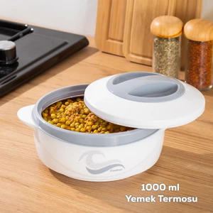 3149 Yemek Termosu - Sızdırmaz Kilitli Kapak Saklama Kabı Paslanmaz Çelik Sefertası 1000 ml