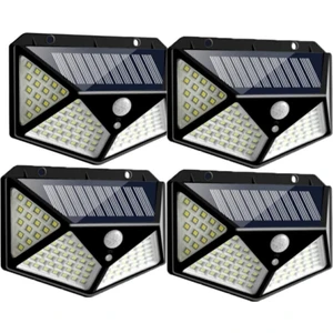 4 Adet 100 LED Işıklı Solar Güneş Enerjili Hareket Sensörlü Bahçe Garaj Ev Aydınlatma Lambası