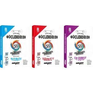 Ankara Yayıncılık 2025 8. Sınıf LGS Matematik - Türkçe - Fen Bilimleri Konu Tarama Denemesi 3 Kitap